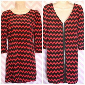Red/Black Chevron Tunic/Dress Size S